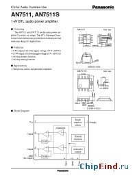 Datasheet AN7511 manufacturer Panasonic